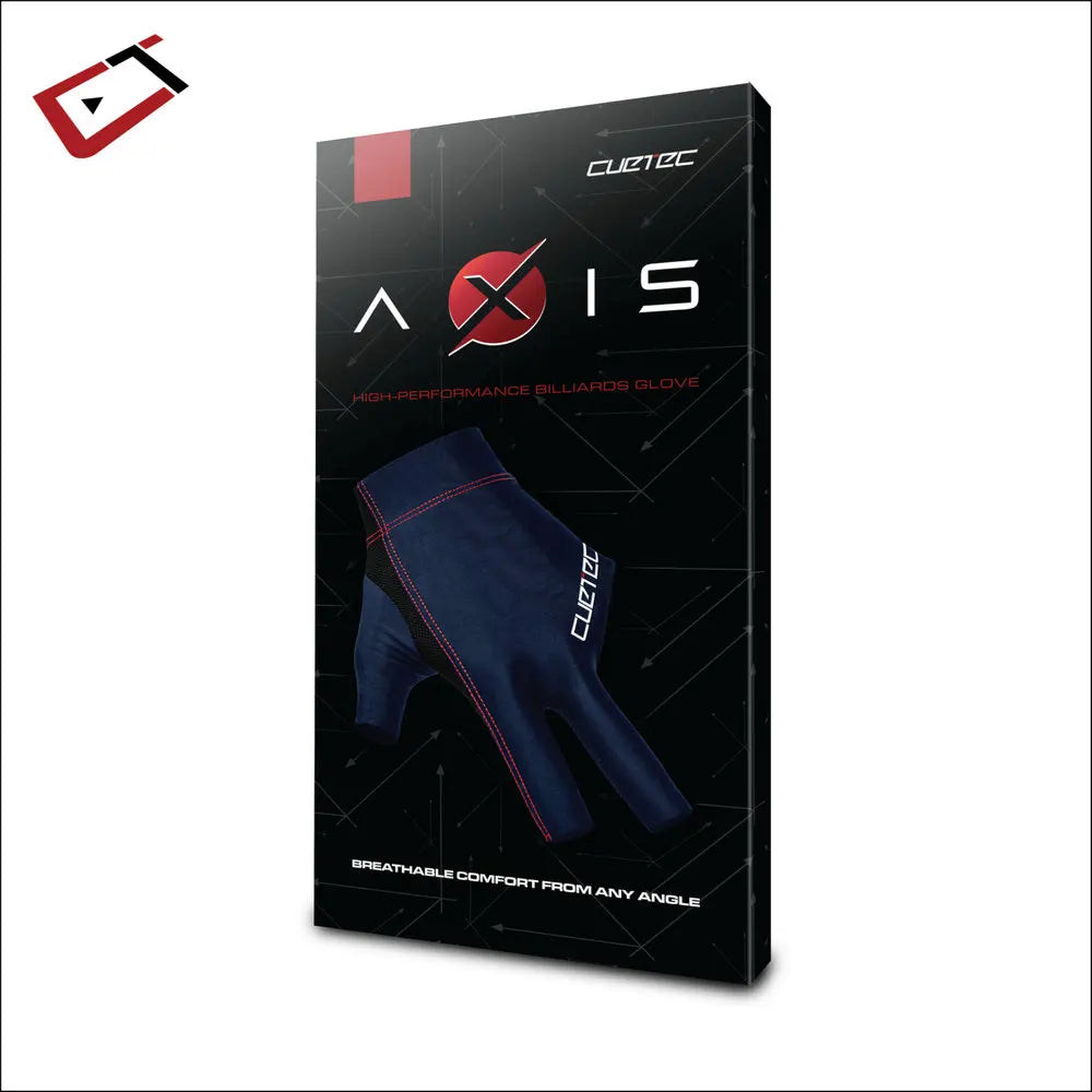 CUETEC Axis Bridge Champion High Performance Breathable Comfort Billiard Navy Glove - Fits Left Or Right Hand Size M/L/XL