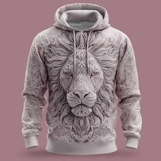 Men's Lion 3D Print Hoodie Sweatshirt Streetwear Winter