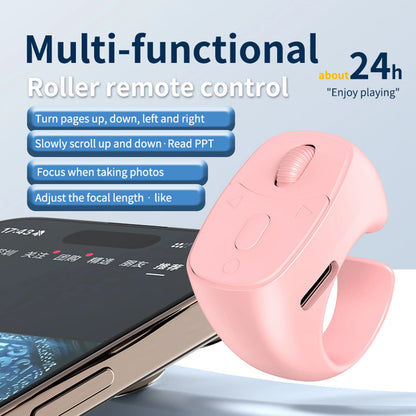 Wireless Fingertip Ring Remote Control Page Turner Bluetooth 5.3 Scrolling Ring for Mobile Phone Wireless Camera Shutter Selfie