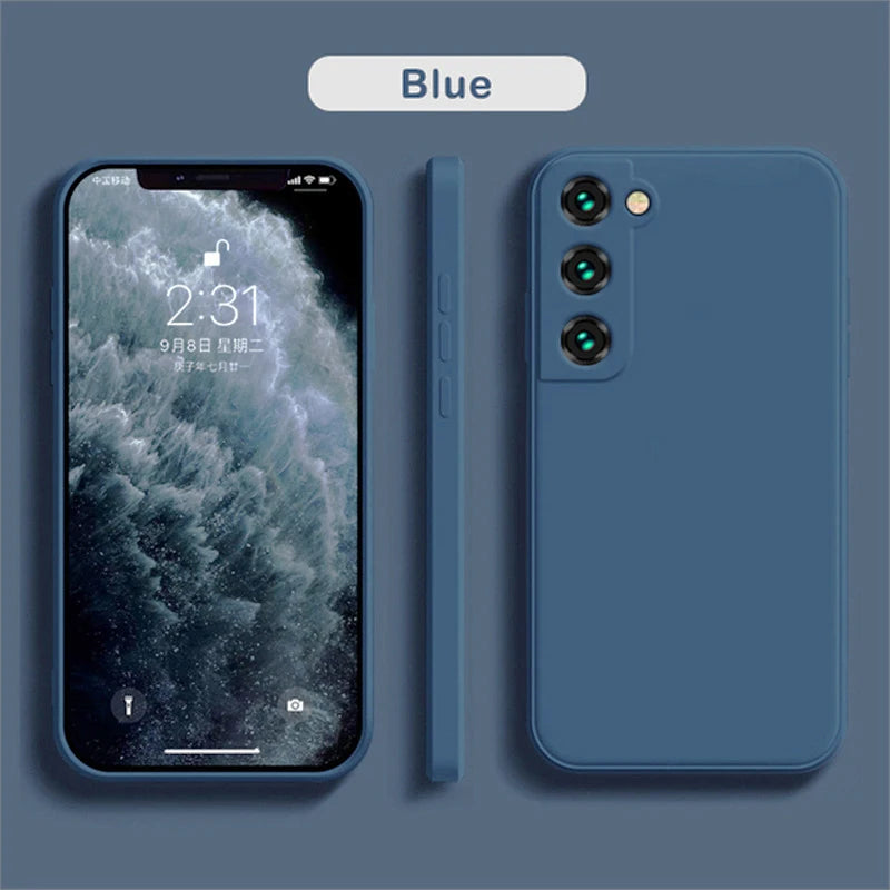 Luxuriöse Flüssigsilikonhülle für Samsung S25 S24 Galaxy S20 S21 S22 S23 FE Plus Note10 20 A52 A31 A41 A71 A51 A72 A70 A50 Coque