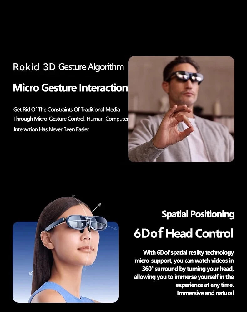 Rokid Max Pro 2024 New Smart Ar Glasses Studio Ar Pro Space Computer Supports Development Max Pro+Station Pro