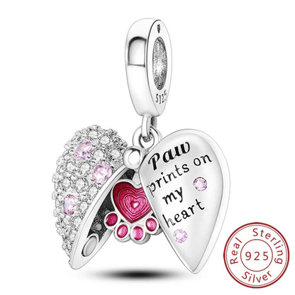 Charm 925 Sterling Silver Pink Pendant Charm Fit Original Charm Bracelet Necklace Beads DIY Jewerlry Accessories