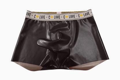 Herren Fetisch Latex Höschen Gummi Boxershorts Peniskondom Unterwäsche Kondom Cock Pouch Shorts Sexy Unterhosen für Herren
