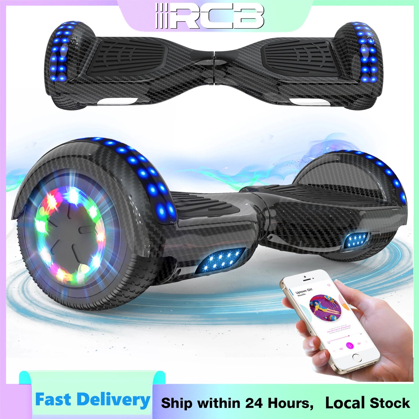 RCB 6.5" Hoverboard | Bluetooth & LED Lights