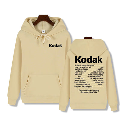 Kodak Print Fashion Men‘s Sportswear Autumn Winter Daily Street Casual Comfortable Loose Sports Hoodie