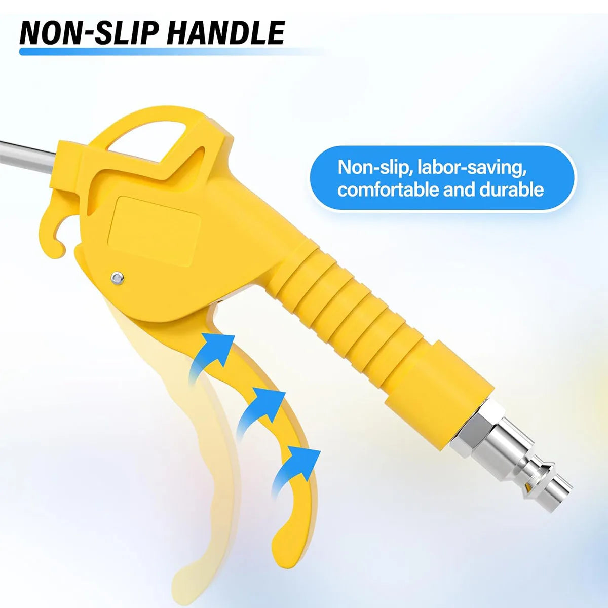 Air Blow Gun,High Flow Air Blower Gun for Compressor with Angled Bent Nozzle,Three Colors to Choose from,Long style