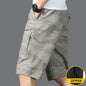 Herren knielange Freizeitshorts mit Reißverschlusstasche, modisch, locker, gerade, Baumwolle, bequem, Strand, Laufshorts