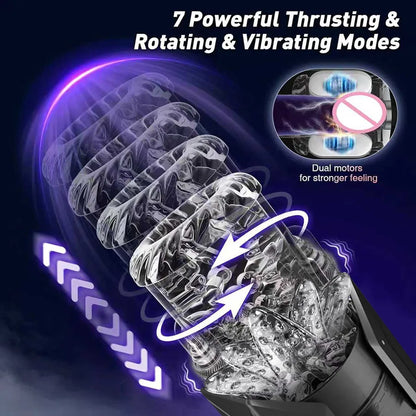 Telescopic Rotation Masturbator Cup Male Sex Toy Automatic Piston Blowjob Vagina Masturbation