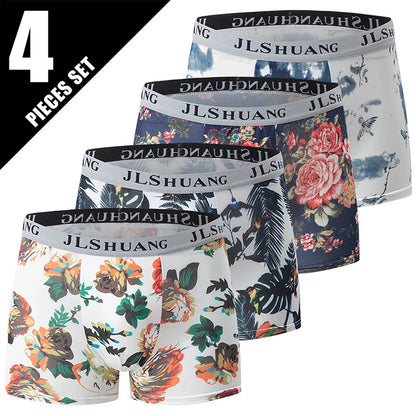4/10-teiliges Set lässiger und modischer Herrenunterwäsche Bequeme Boxershorts Jugend-Übergröße Sport-Radfahren elastische Shorts