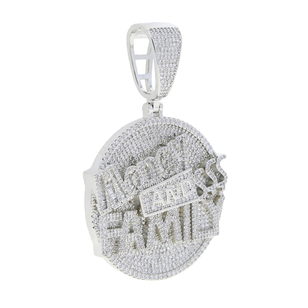 Iced Out Money & Family Pendant Necklace – Hip Hop CZ