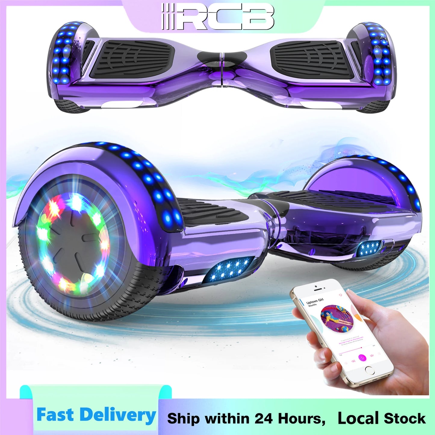 RCB 6.5" Hoverboard | Bluetooth & LED Lights