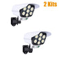 77 LED Outdoor Motion Sensor Solar Lights FloodLight Waterproof Wireless Dummy Decoy Fake Security Camera for Porch Garden Patio