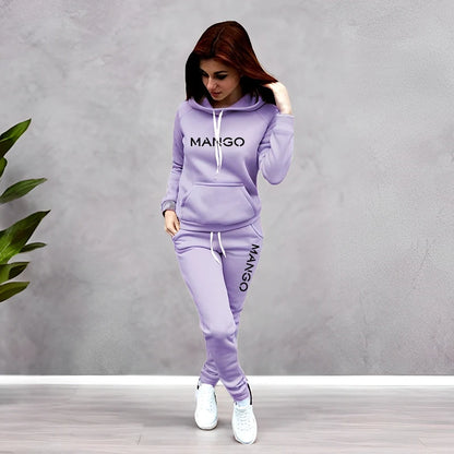 Letter Printing Womens Tracksuit Casual Hooded Sweatshirt 2 Pcs Set Sports Jogging Home Woman Clothing Street Quality Pants Suit