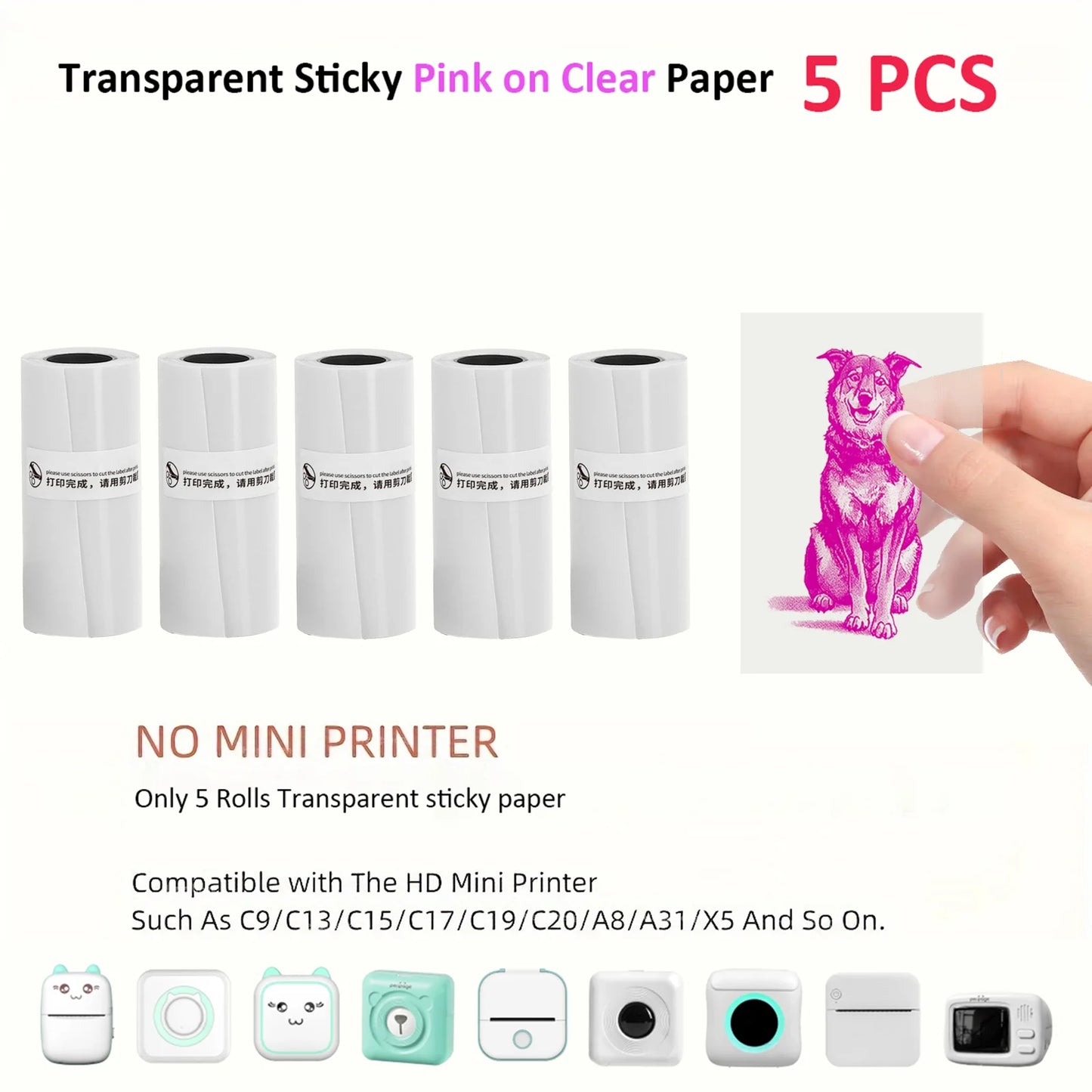 Thermal Mini Printer Portable Inkless Sticker Maker