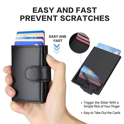 Rfid Mikrofaser Leder Herren Geldbörsen Mode Kartenhalter Dreifach Geldbörse Geldbeutel Smart Schlank Dünn Münzfach Portemonnaie
