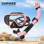 COPOZZ Professional  Diving Mask Full Vision Mask Underwater Snorkel Mask Set Swimming Snorkel HD Anti Fog Diving Equipment