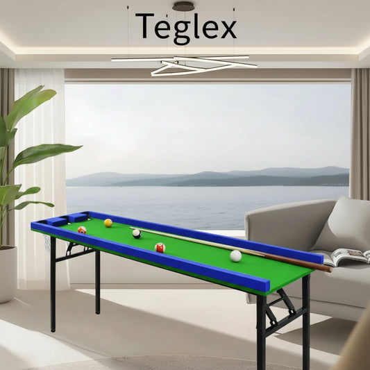 Foldable Snooker Pool Table Wooden Iron Legs Home Training