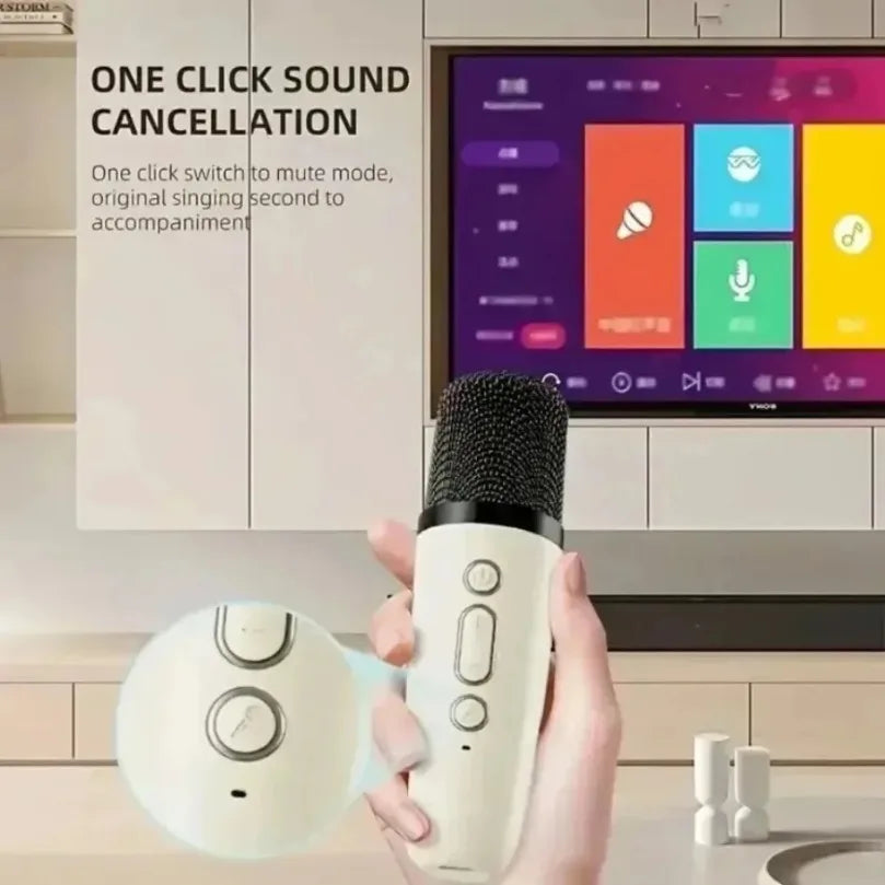 Portable Bluetooth 5.3 Speaker Karaoke Machine PA System with 2 Wireless Microphones Home Family Singing Children's Gifts