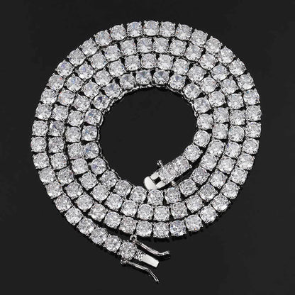 Moissanite Tennis Necklace  GRA 925 Silver Women's Chain
