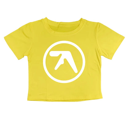 Punk Aphex Twin Print Oversize Hip Hop Women Crop Top Tee