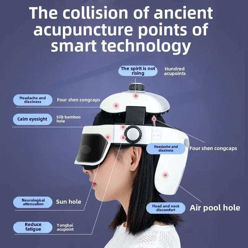 Head Massager Electric Head Physiotherapy Instrument Massage Helmet Hot Compress To Relieve Fatigue and Migraine