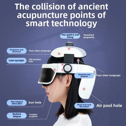 Head Massager Electric Head Physiotherapy Instrument Massage Helmet Hot Compress To Relieve Fatigue and Migraine