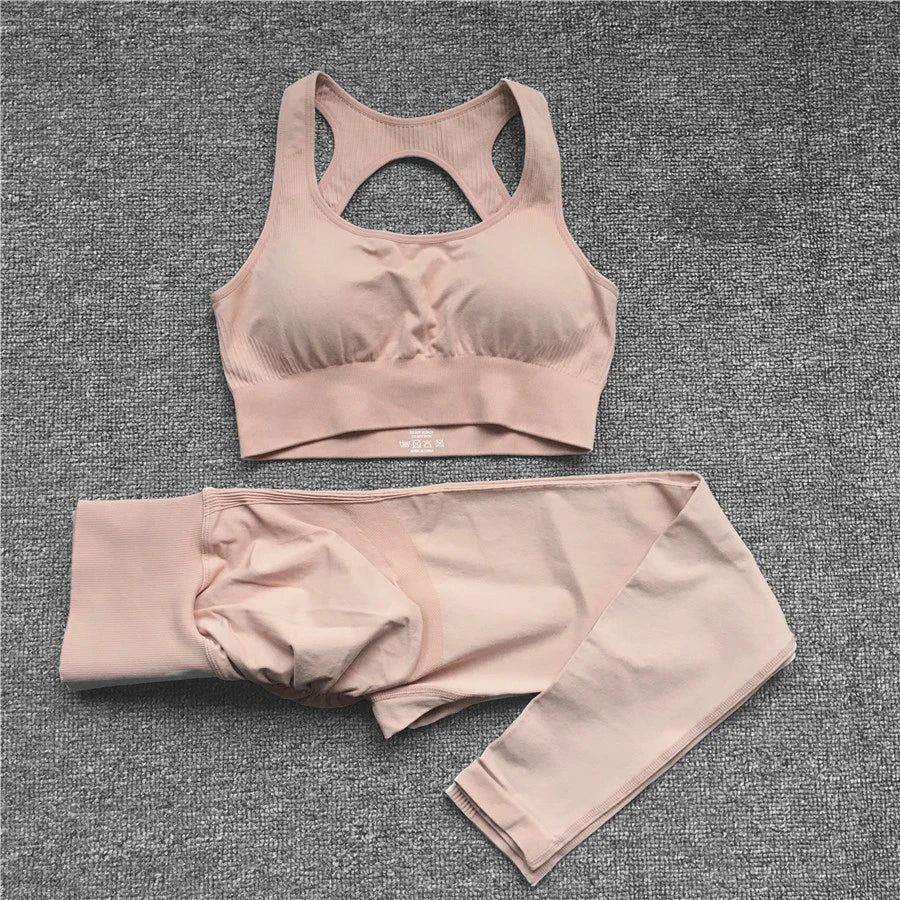 2PCS XL Seamless Women Fitness Arise Epic Yoga Sets High Waist Gym Scrunch Leggings Sports Bra Workout Active Wear Suits XP228