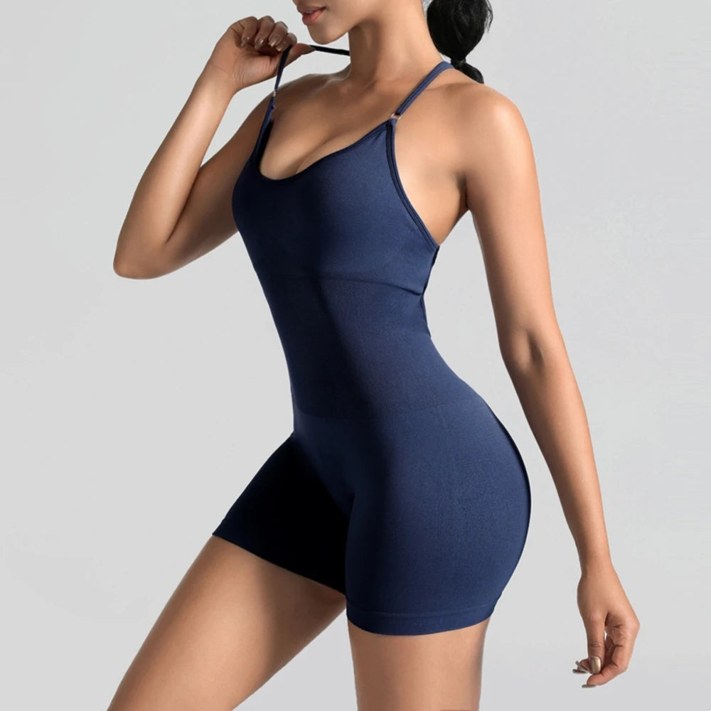 Yoga Sets Gym Jumpsuits Women Sports Overalls Active Wear Fitness Clothing Workout Clothes for Women Short Outfits