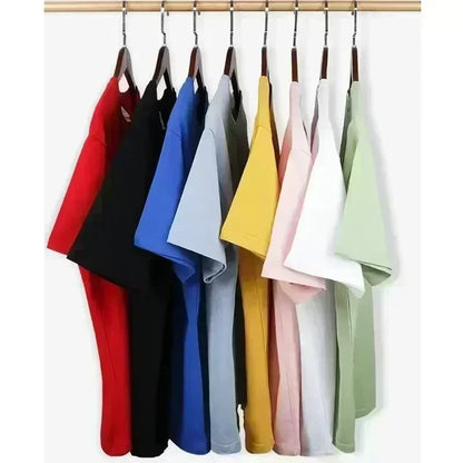2025 Fashion Summer New Hot Trendy Brand Heavy Cotton T-shirt Unisex Summer Printing Casual Round Neck High-end Top Handsome