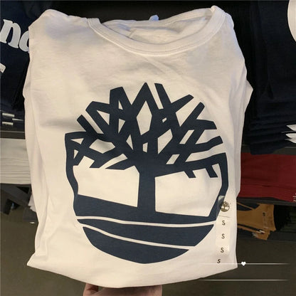 2025 Neue heiße Mode Sommer Herren Outdoor Klassisches Baumwoll bedrucktes Freizeit Multifunktions T-Shirt mit Baum-Logo und einfacher Passform