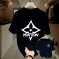 Cotton Lovers Print Round Neck Short Sleeve T-Shirt