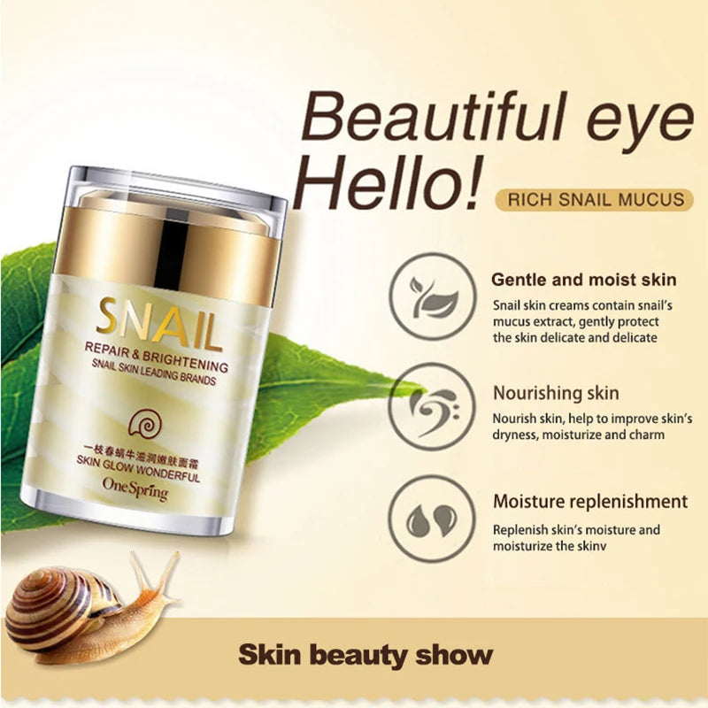 Snail Collagen Face Cream & Eye Serum | Anti-Aging, Brightening & Dark Circle Remover