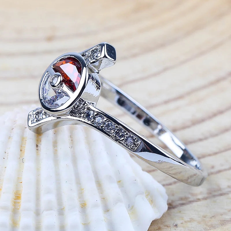 1 Pc Delicate Synthetic Zircon Ring Fashionable and Suitable for Birthday Gift Rings, Suitable for All Seasons