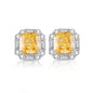 Luxury white gold solid platinum PT950 pink diamond earrings cherry powder ins wind ray dean ice flower cut