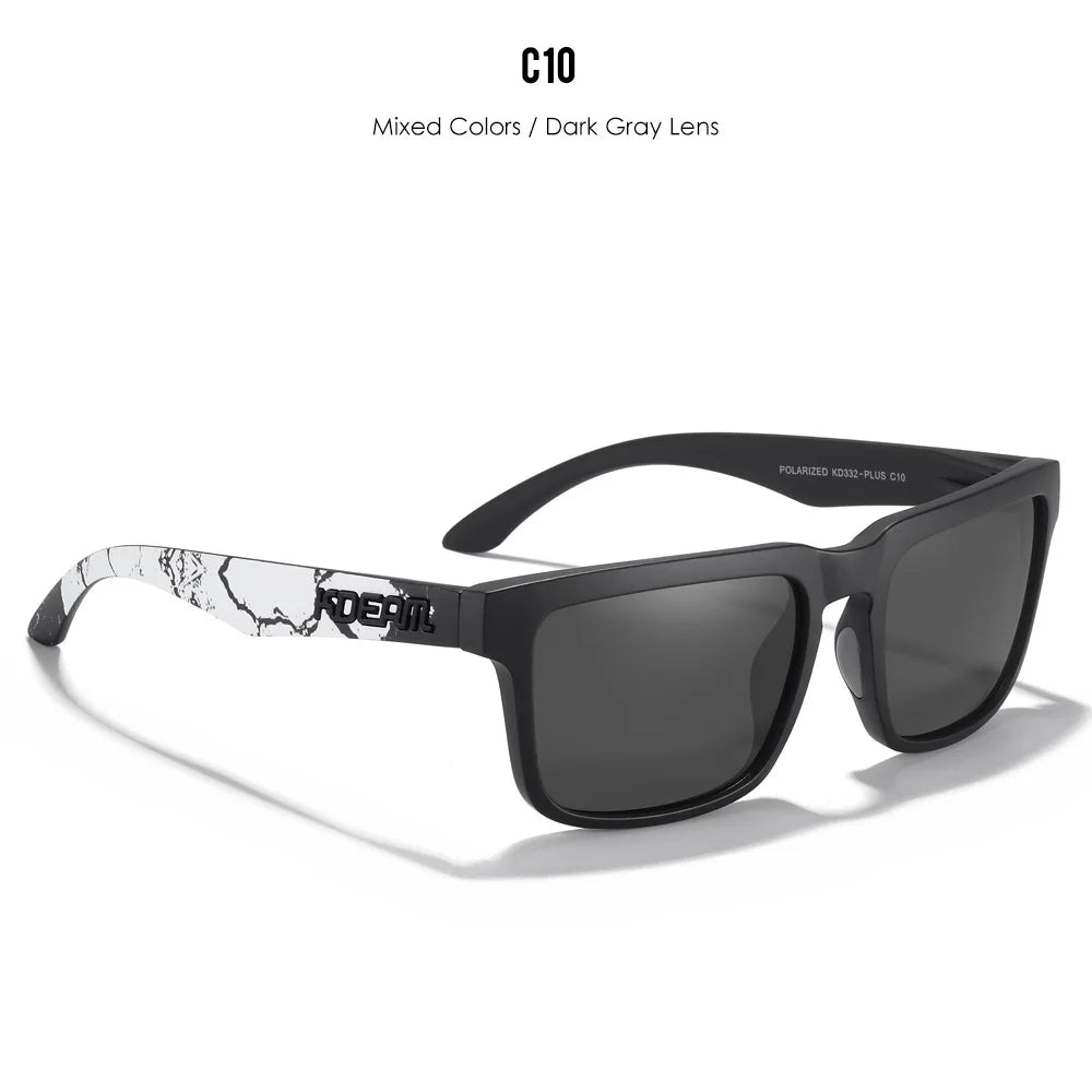KDEAM Große quadratische Herrensonnenbrille Polarisierte photochrome Übergröße Sonnenbrille Mode Damensonnenbrille Verbesserte Version
