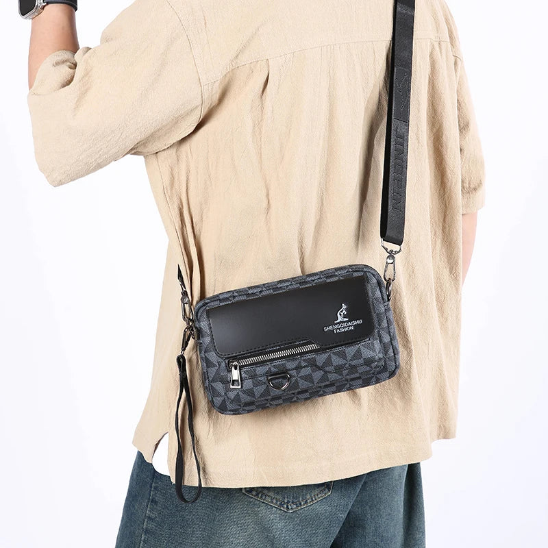 Business Herren Clutch Bags Hochwertige PU-Leder Herren Kleine Umhängetasche Multifunktionale Herren Handtasche Tasche mit Hüftgurt