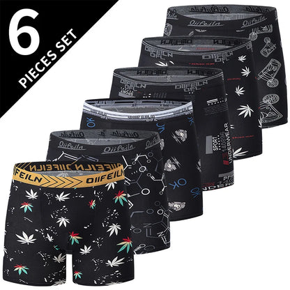 4/5/10 Pcs Fashionable Men's Long Underwear Casual Boyshort Youth Sports Shorts Comfortable Breathable Stretch Shorts Underwear