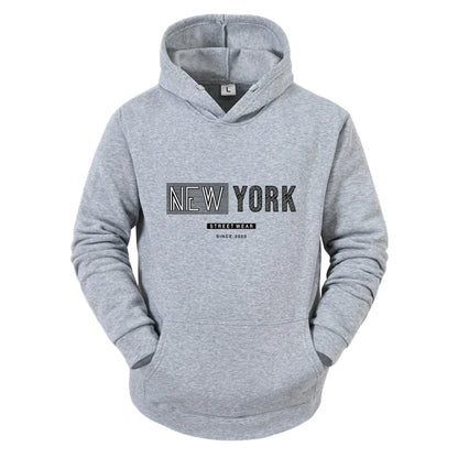 New York City Men's and Women's Hooded Fashion Letter Print Pattern Sportswear Casual Harajuku Hooded Pullover Sportswear