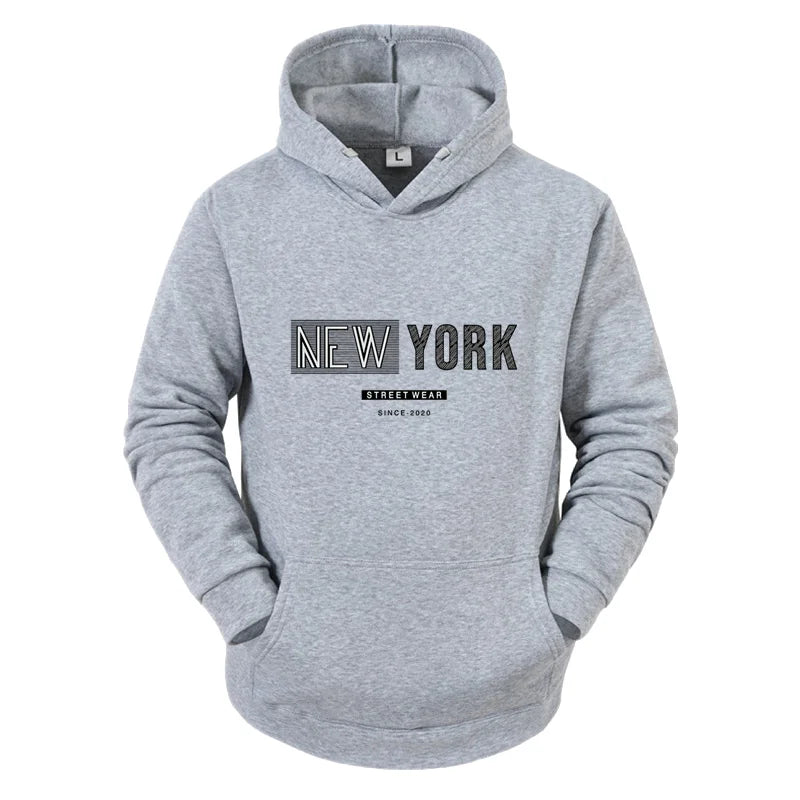 New York City Men's and Women's Hooded Fashion Letter Print Pattern Sportswear Casual Harajuku Hooded Pullover Sportswear