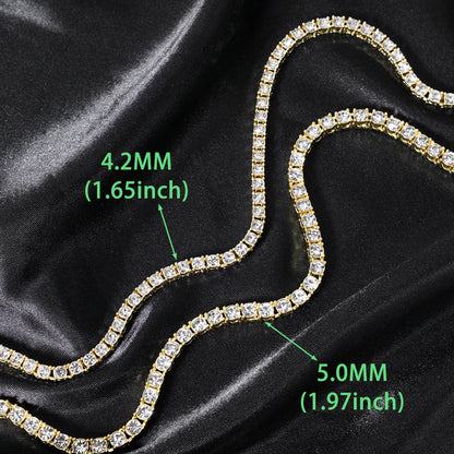 Hip Hop 5MM Tennis Chain Iced Out Bracelet Necklace Men Fashion Silver Color Tennis Jewelry Chains Women 20inch Choker Punk Gift