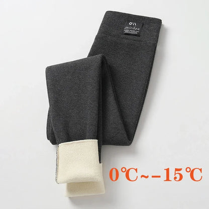 Winter Leggings Thick Thermal Pants High-waisted Leggings Women's Threaded Leggings Comfortable Stretch Leggings Black Thin