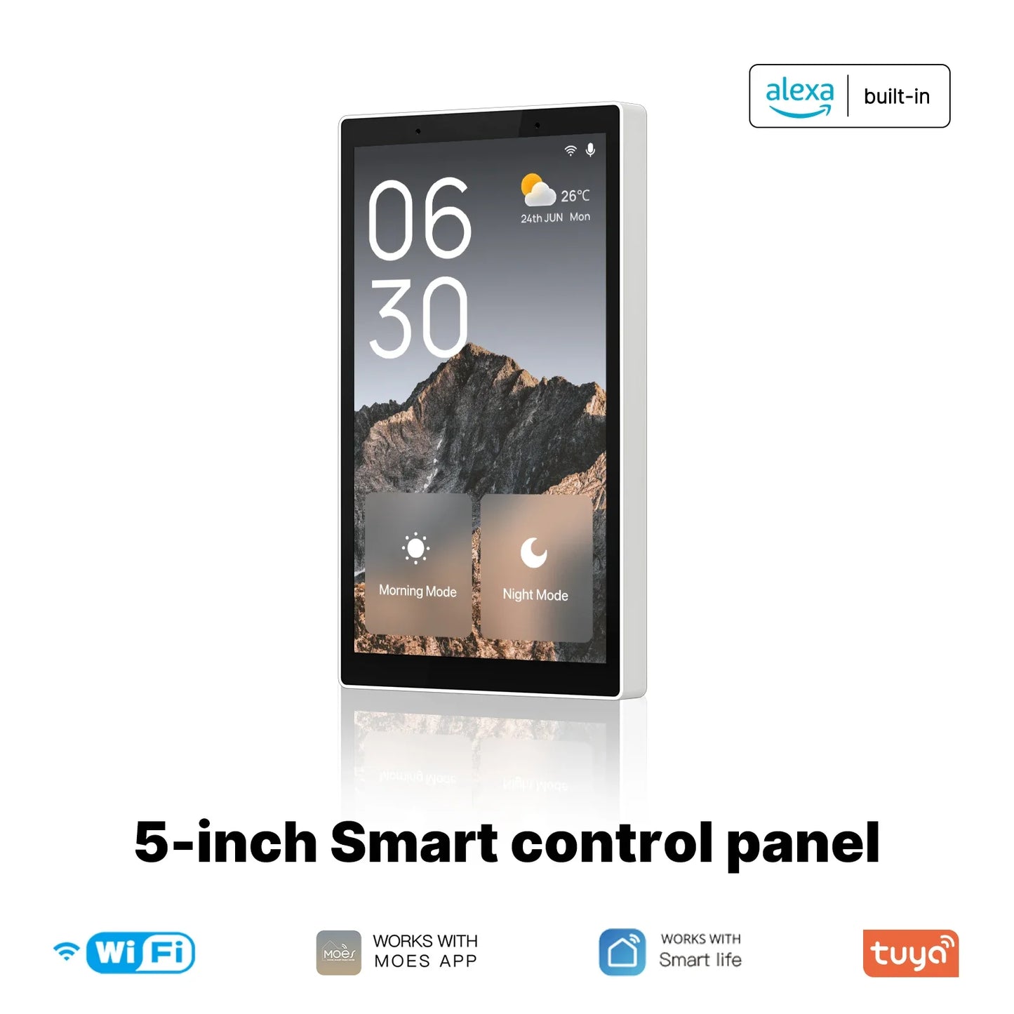 MOES Tuya Wifi Smart 5-Zoll-Touchscreen US Center Control Panel Sprachsteuerung Alexa und ZigBee Gateway Integrierte Szenensteuerung