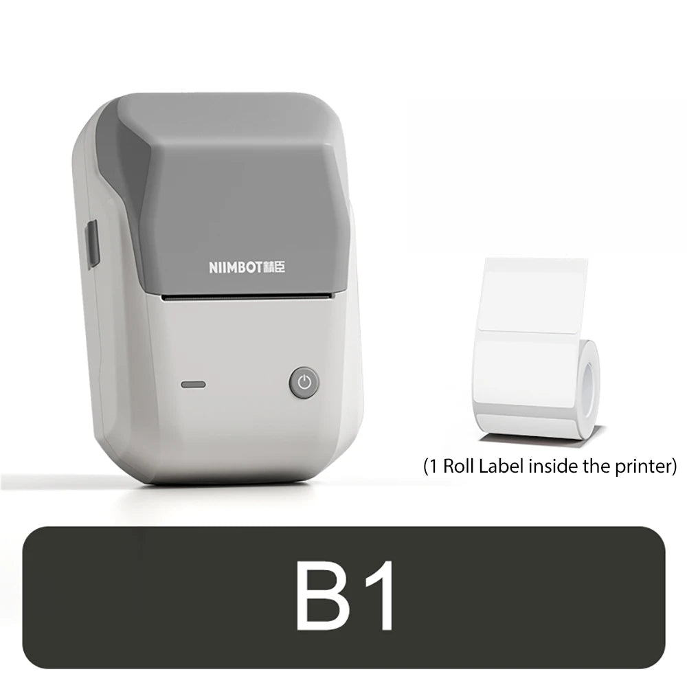 NIIMBOT B1 Portable Thermal Printer With Tapes 2 Inch Adhesive Label Printer Mini Bluetooth Sticker Maker Support Smartphones PC