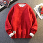 Warm Knit Sweater Autumn Winter Brand Clothing Mens Women Knitting Sweater Loose Fashion Plaid Male Long Sleeve Knitted Pullover