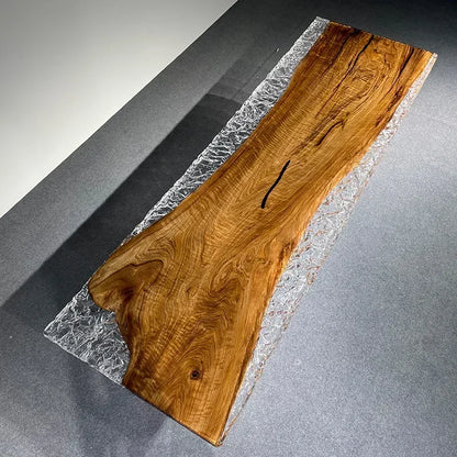 Teglex Epoxy Crystal Coffee Table | Live-Edge Solid Walnut & Rosewood