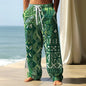 2025 Fall Men's Geometric Ethnic Pants Trousers Mid Waist Drawstring Elastic Waist Casual Outdoor Wide-leg Trousers For Mens