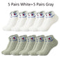 5/10/20 Paar Herren Knöchelsocken Baumwolle Klassische Markenmode Schwarz-Weiße Socken Atmungsaktive Mesh Sportsocken für den Sommer