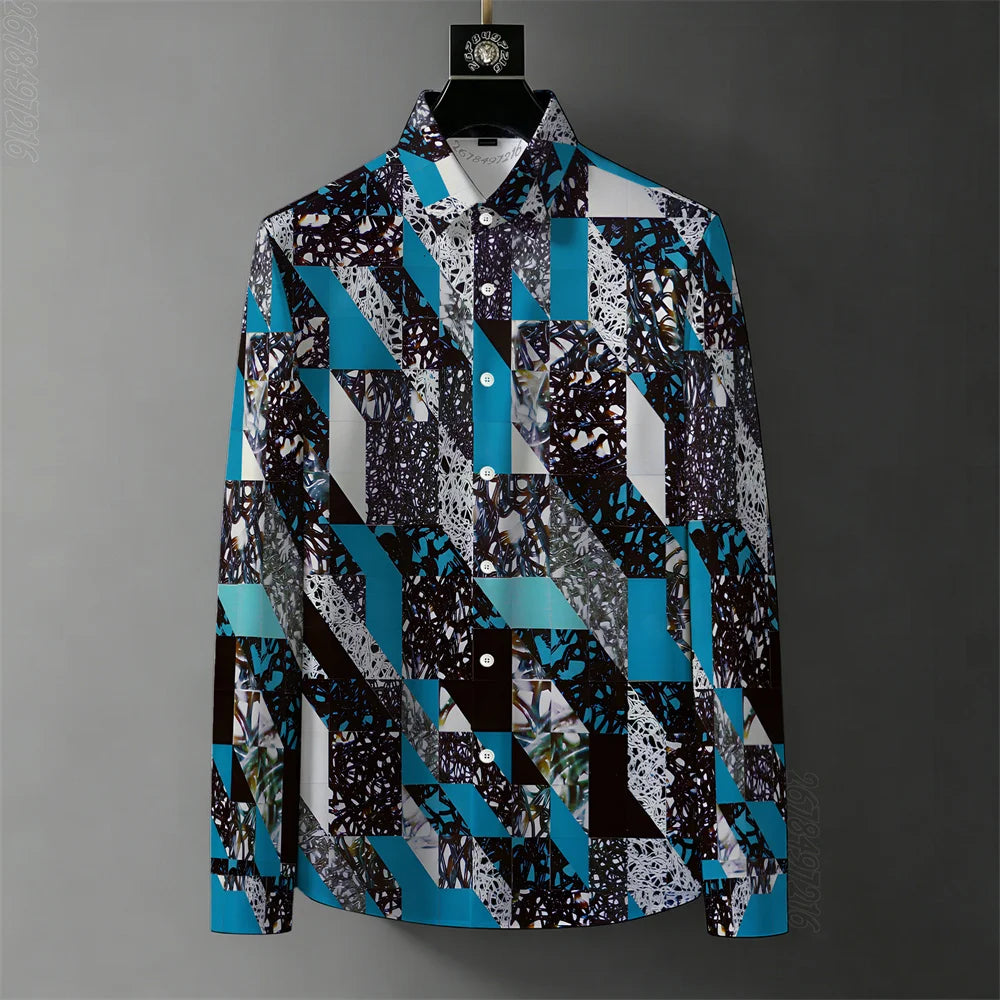Men's Abstract Graffiti Print Casual Shirt