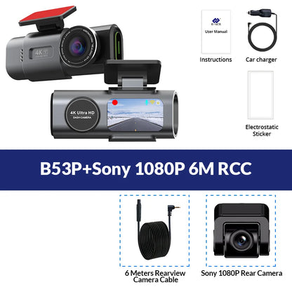 4K UHD Dash Cam Car DVR Night Vision Wi-Fi GPS