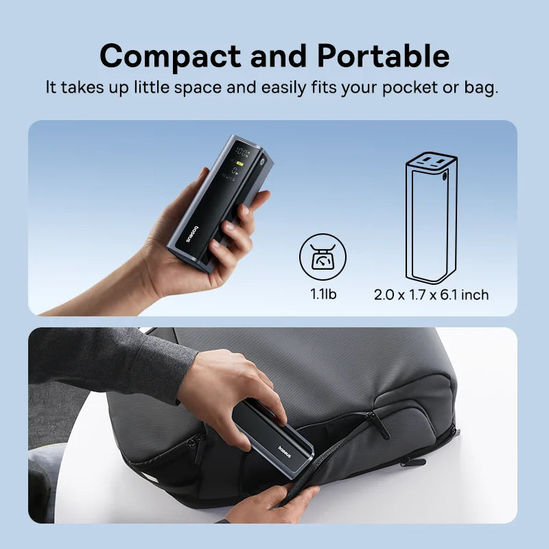 Baseus 145W Power Bank 20800mAh Dual USB A USB C PD 100W Fast Charging Digital Display Portable PowerBank for Laptop Phone Steam